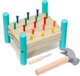 Interactive Nailing Wooden Table Activity Hammering Bench