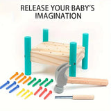 Interactive Nailing Wooden Table Activity Hammering Bench