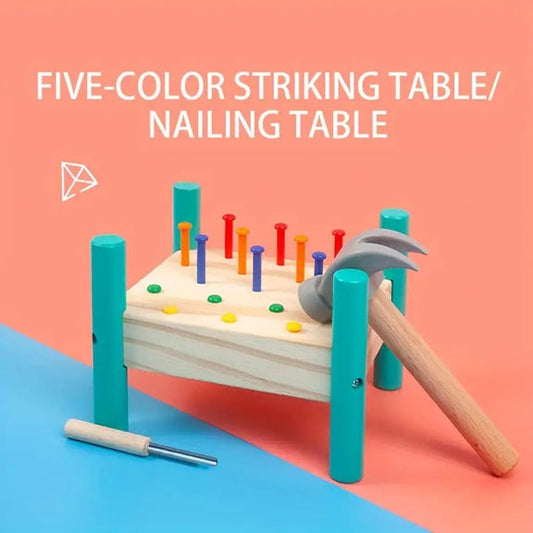 Interactive Nailing Wooden Table Activity Hammering Bench