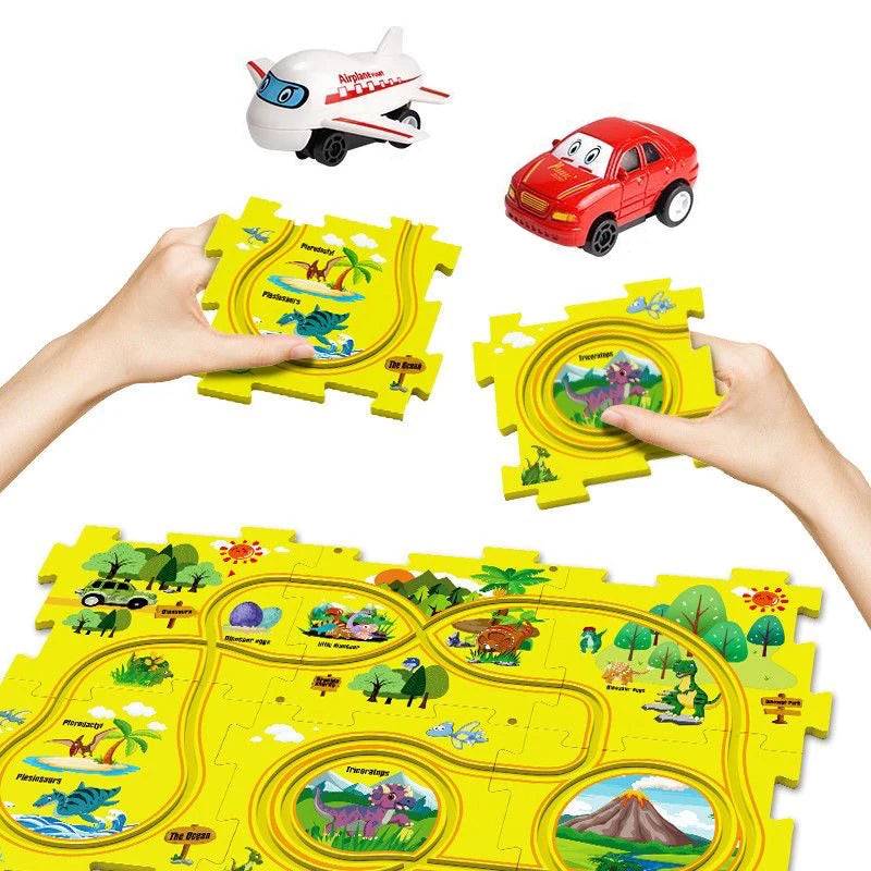 CHILDREN'S EDUCATIONAL PUZZLE TRACK CAR PLAY SET - KidoKraze
