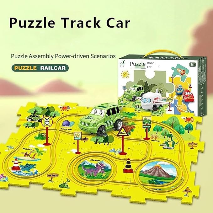 CHILDREN'S EDUCATIONAL PUZZLE TRACK CAR PLAY SET - KidoKraze