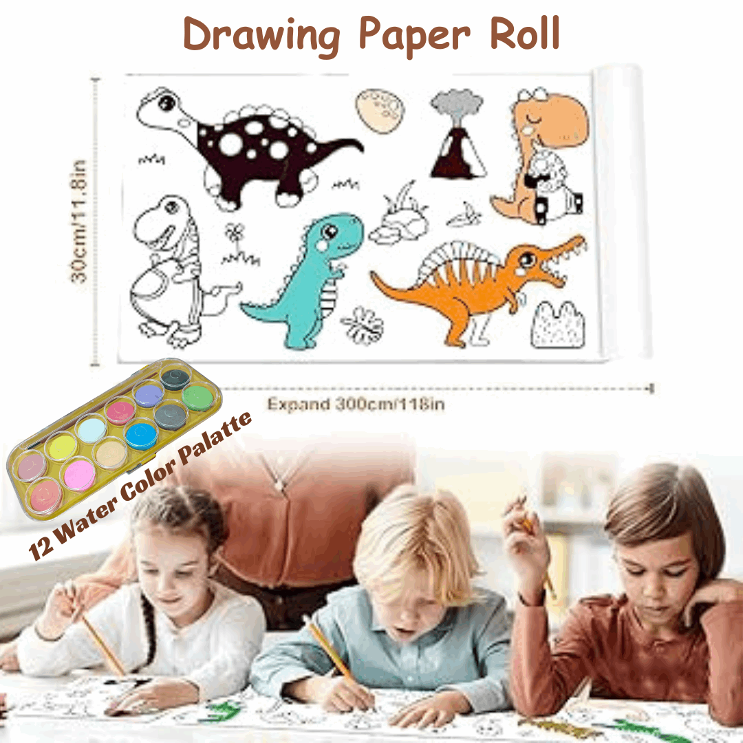 Children's Coloring Drawing Roll Sticker - KidoKraze