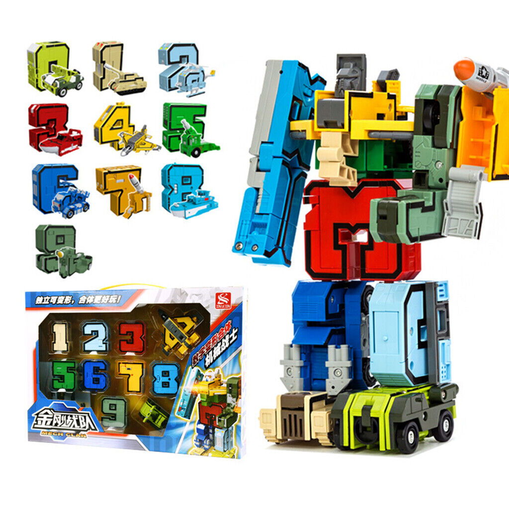 Digital Deformation Robot Toy 0 to 9 Complete Set - KidoKraze