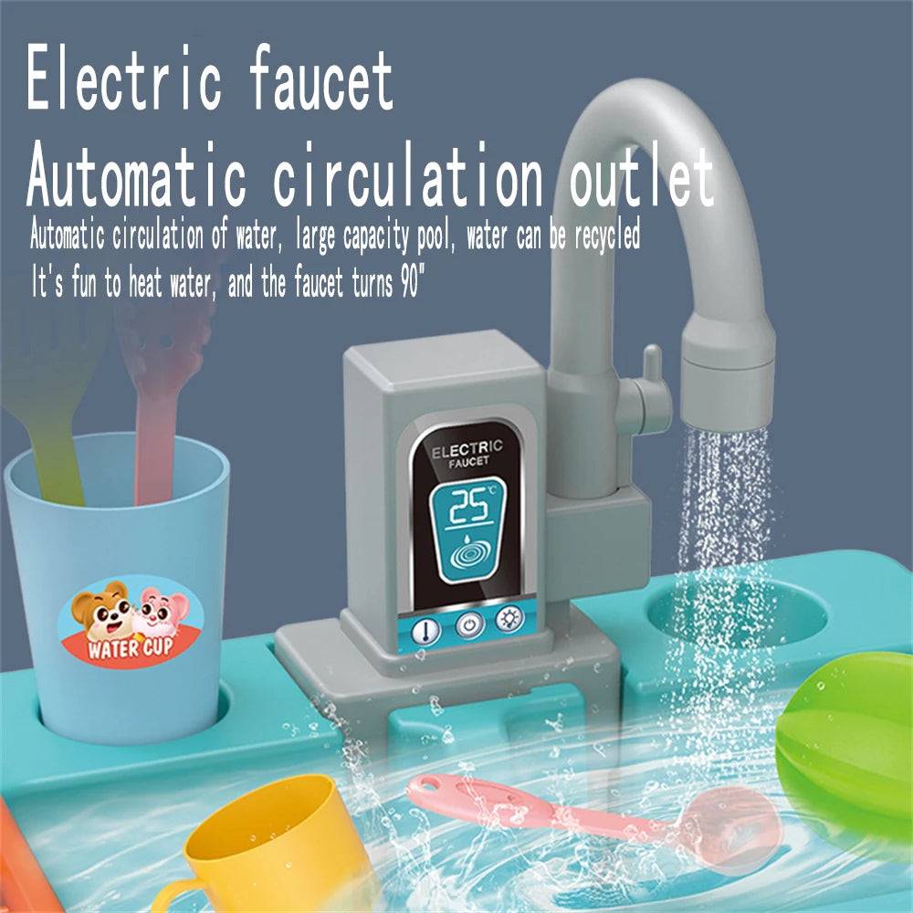 Electric Dishwasher Sink Kitchen Set For Kids - KidoKraze