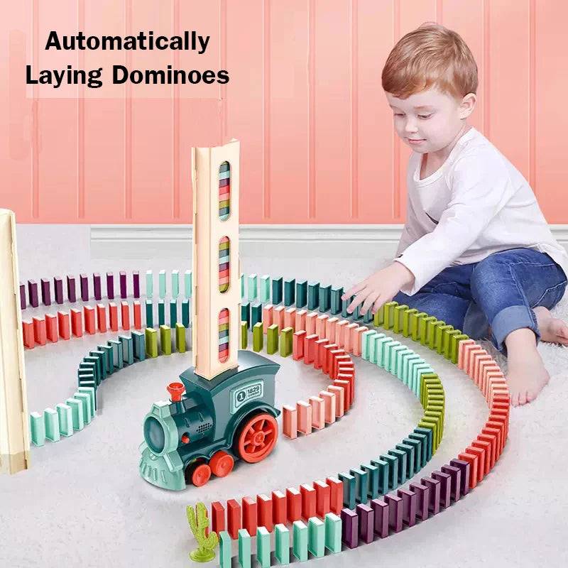 Electric Domino Train Set Automatic Laying Dominoes Brick Blocks - KidoKraze