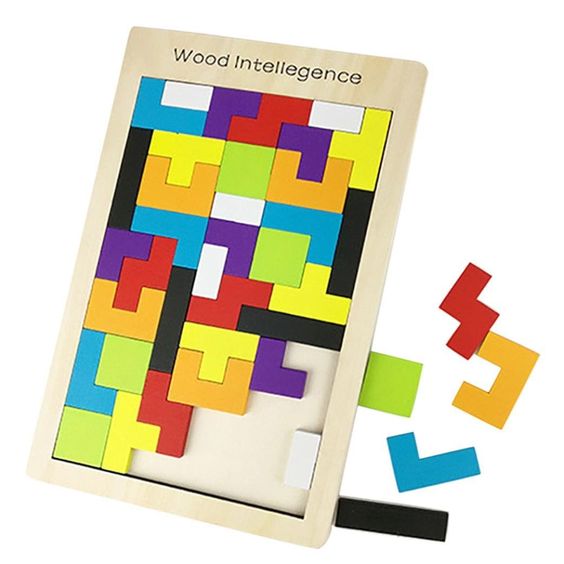 Multicolor Wooden Jigsaw Blocks - KidoKraze