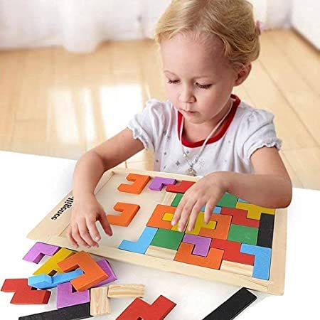 Multicolor Wooden Jigsaw Blocks - KidoKraze