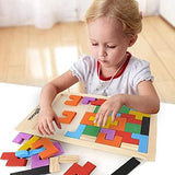 Multicolor Wooden Jigsaw Blocks - KidoKraze