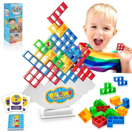 Tetra Tower Balance Stacking Building Blocks Game - KidoKraze