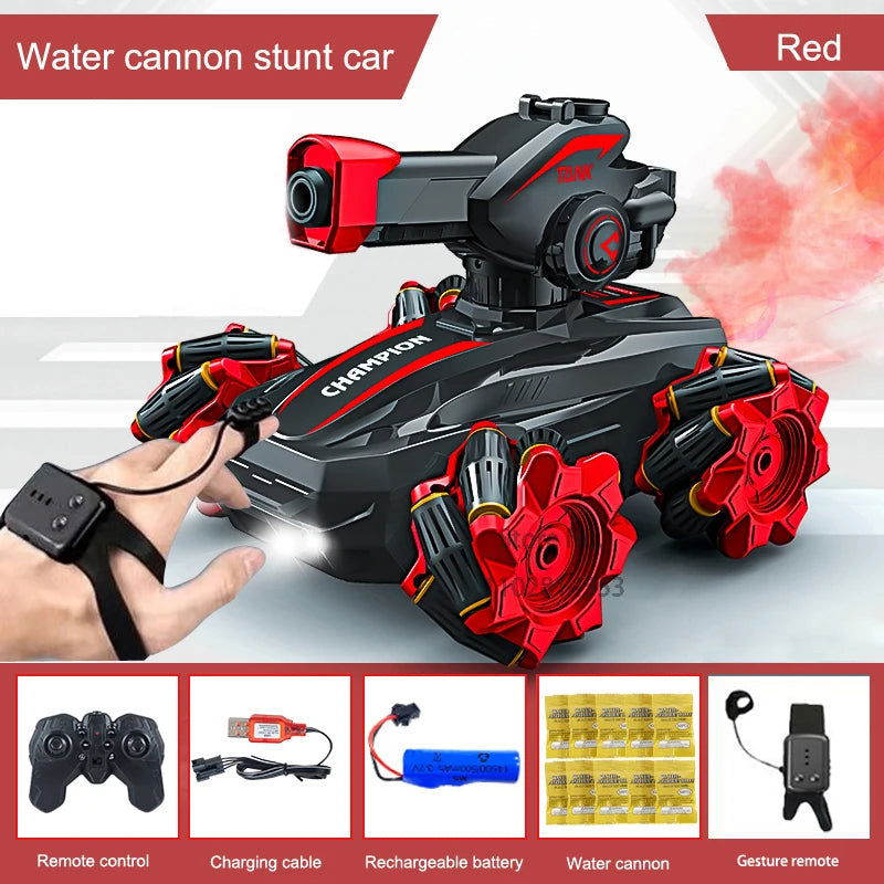 Water Balls Bomb Fire RC Tank with Light Sound & Smoke - KidoKraze