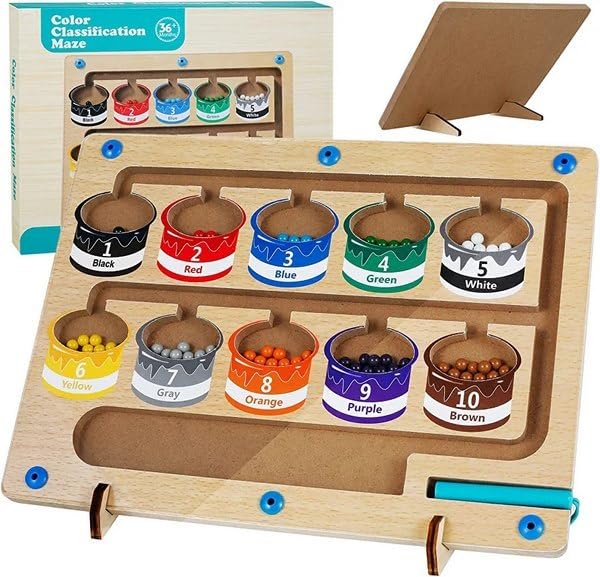 Wooden Magnetic Color Counting Sorting Maze - KidoKraze