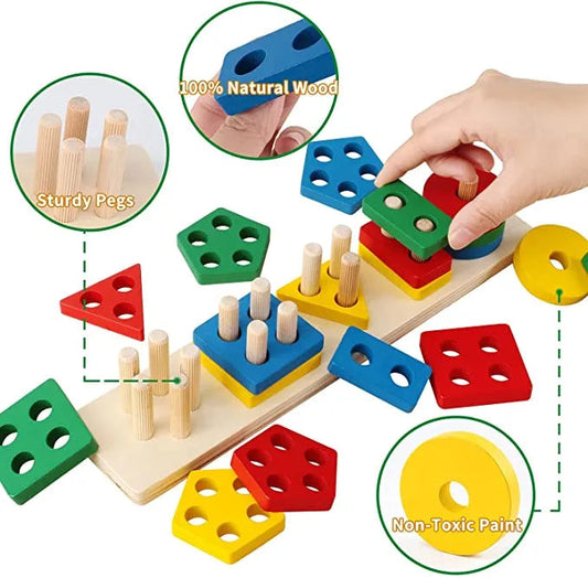 four Column Geometric Shape Sorter