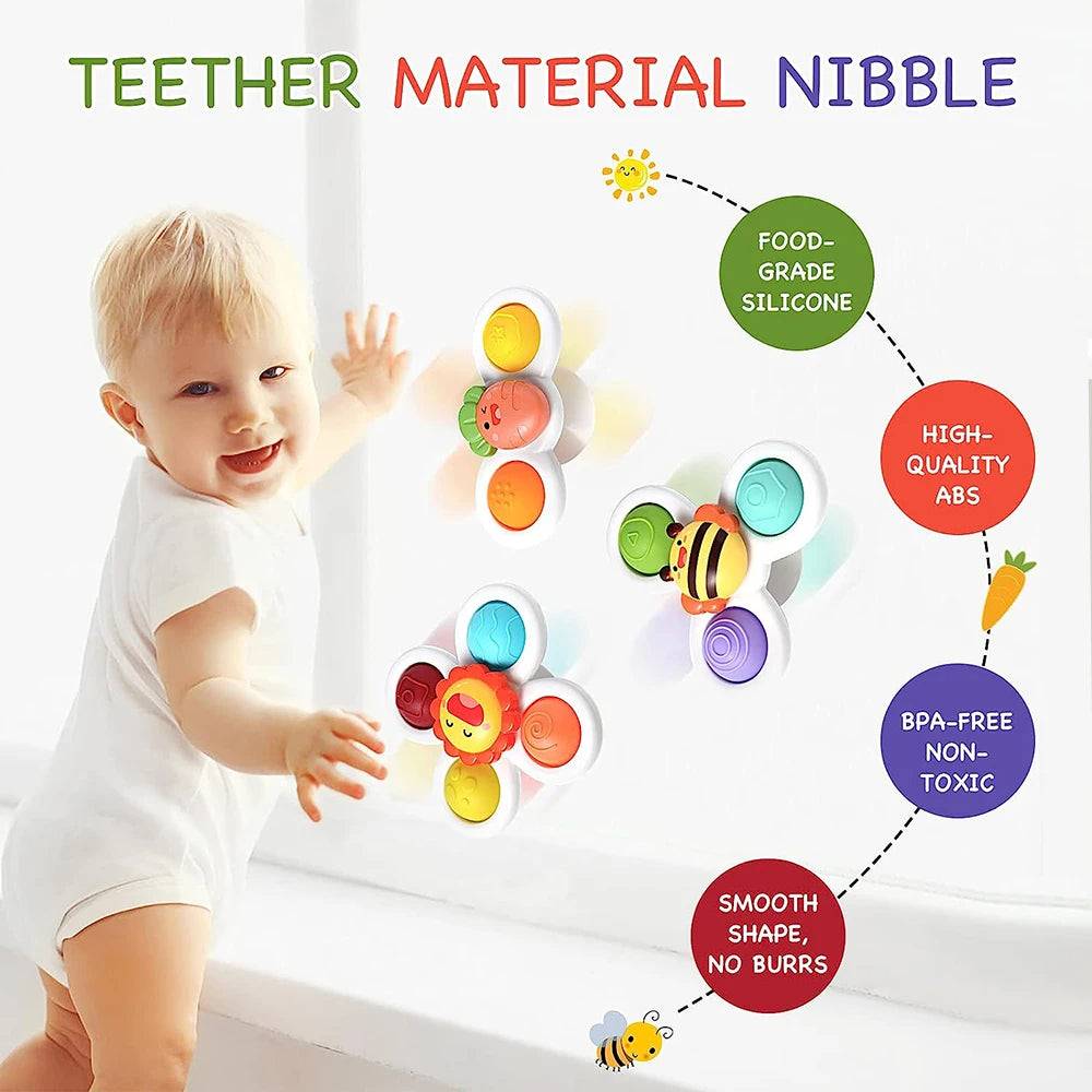 3PCS Suction Cup Spinner Toy For Kids - KidoKraze