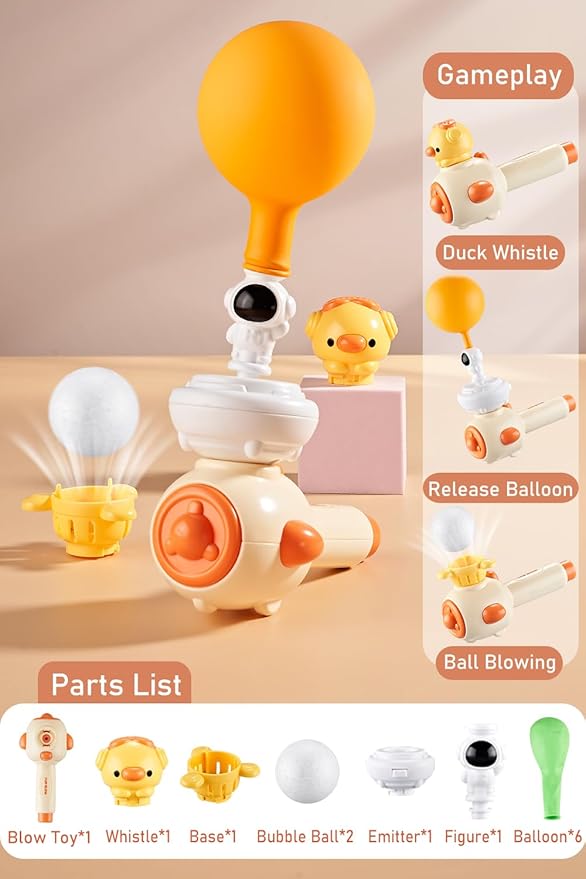 3 in 1 Breathing Exercise Ball Blower Toy For Kids - KidoKraze