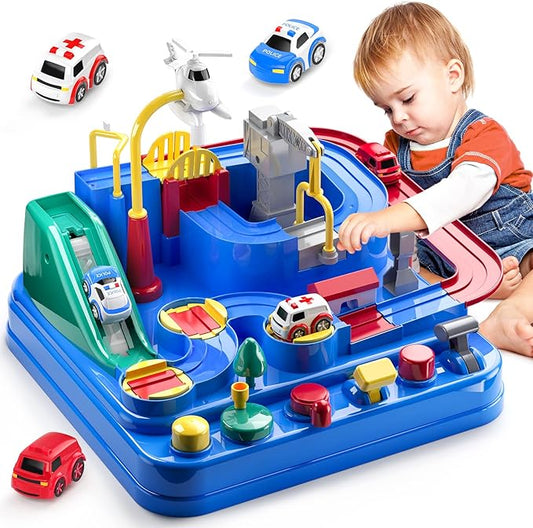 Car Adventure Race & Rescue Track With Magnetic Cars - KidoKraze