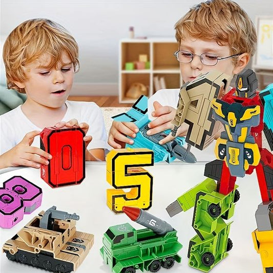 Digital Deformation Robot Toy 0 to 9 Complete Set - KidoKraze