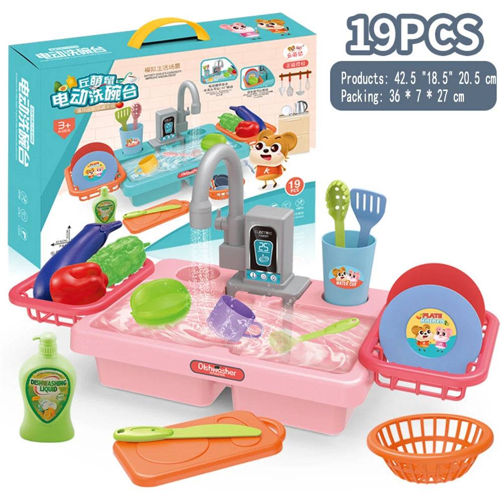 Electric Dishwasher Sink Kitchen Set For Kids - KidoKraze