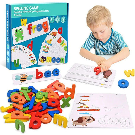 Engaging Kids Wooden Alphabet Spelling Game - KidoKraze
