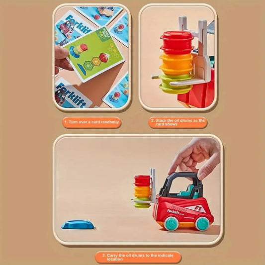 Engineer Forklift Transport Stacking Balance Game - KidoKraze