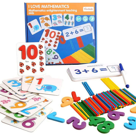 Mathematics Enlightenment Teaching Aids Wooden Card Game For Kids - KidoKraze