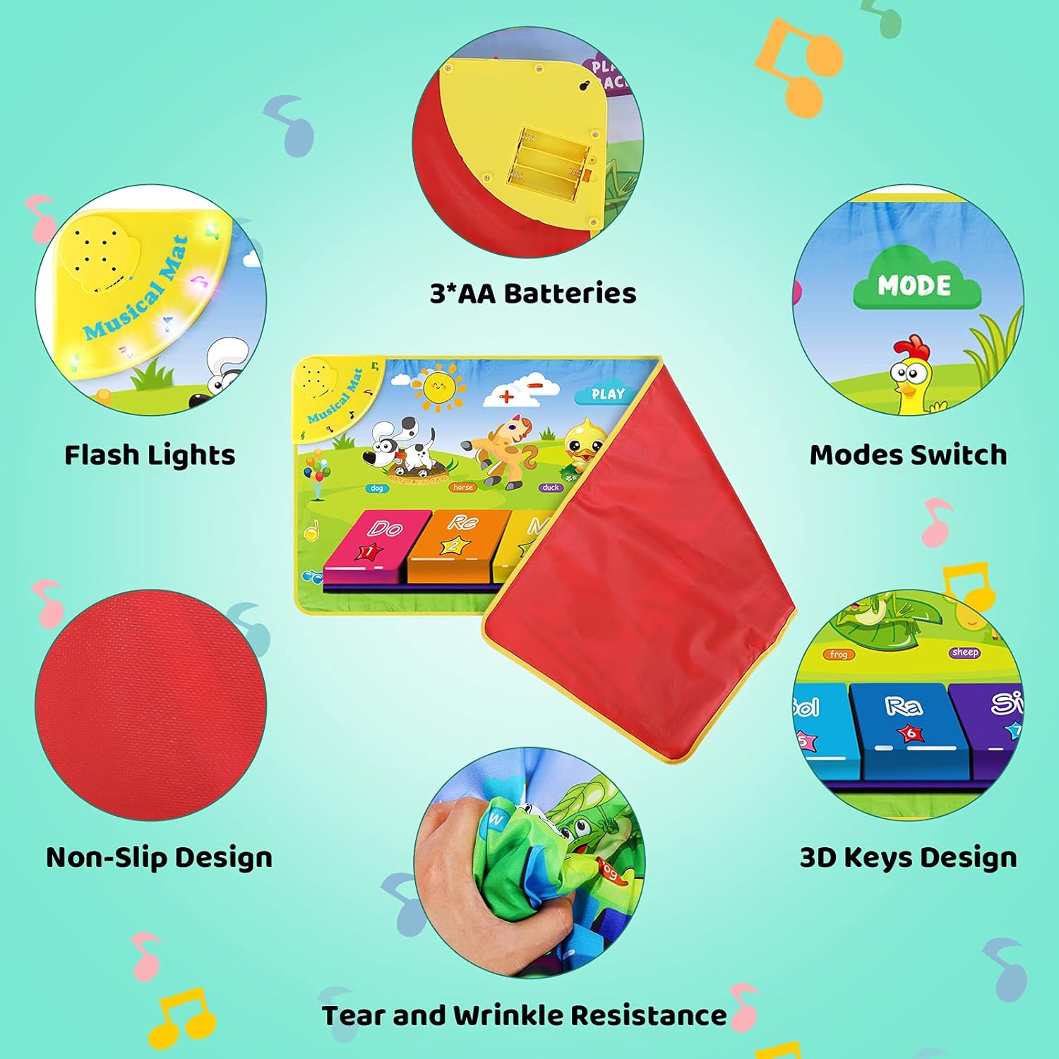 Piano Educational Playmat For Kids - KidoKraze