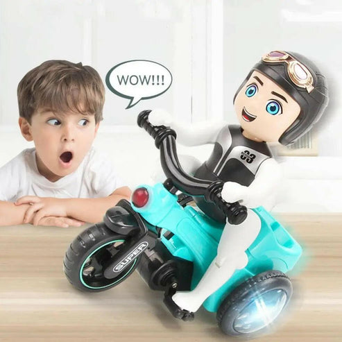 LED Lit Dancing Tricycle Rotating Electric Toy with Light